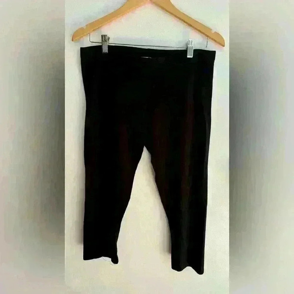 Women’s black 3/4 cotton leggings by H&M Basics size large yoga pants - Picture 1 of 11